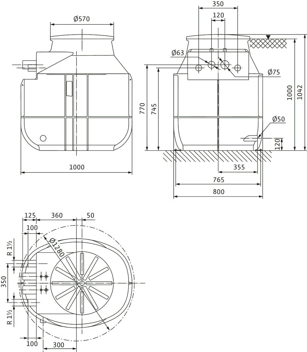 WILO Kunststoffschacht DrainLift WS 40D Art. 2525165