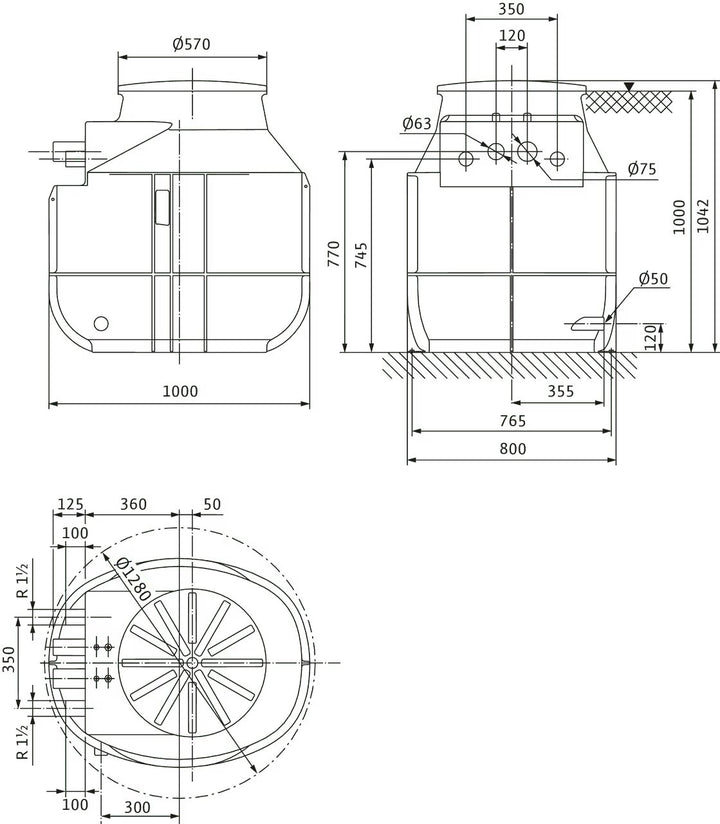 WILO Kunststoffschacht DrainLift WS 40D Art. 2525165