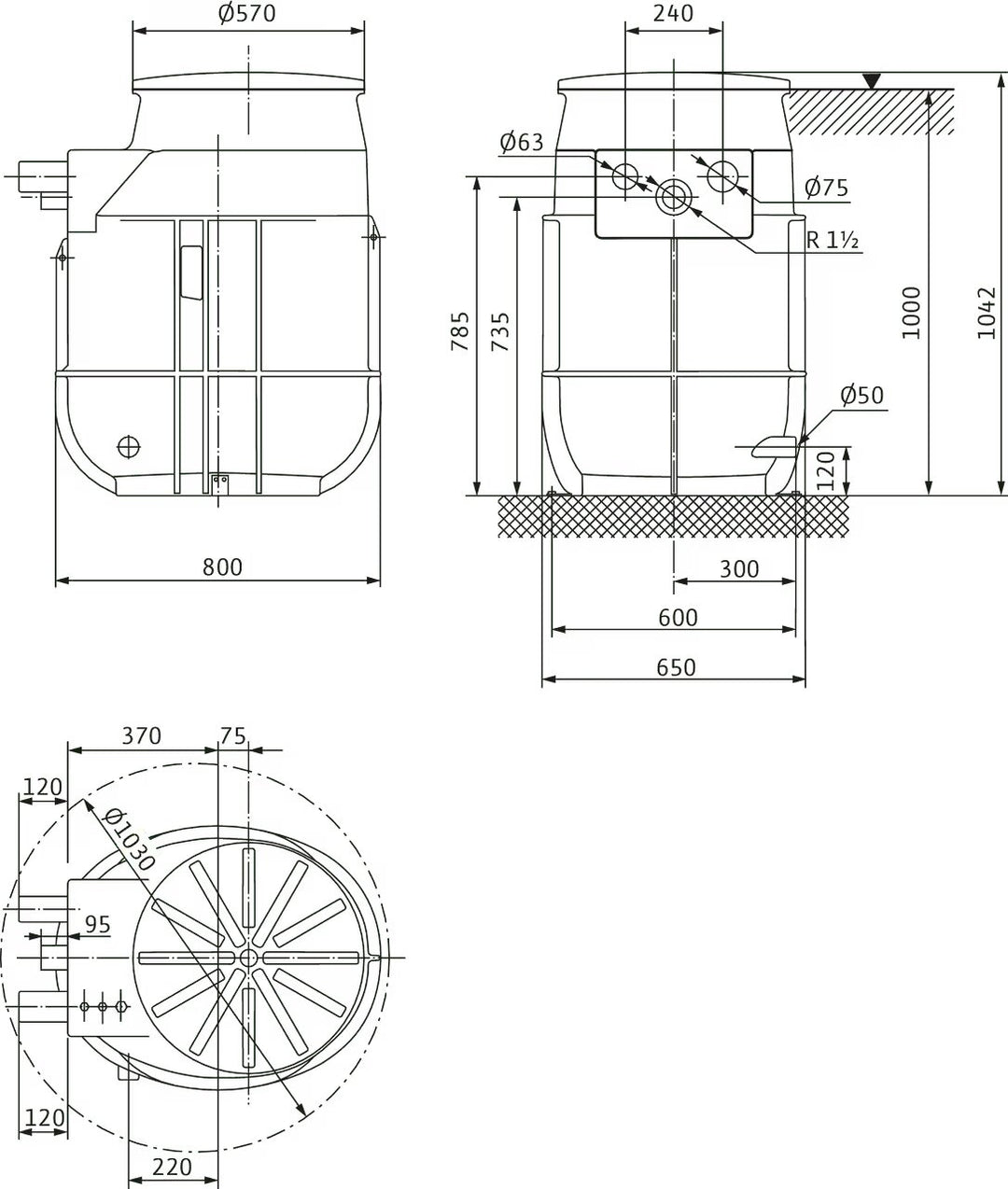 WILO Kunststoffschacht DrainLift WS 40E Art. 2525164
