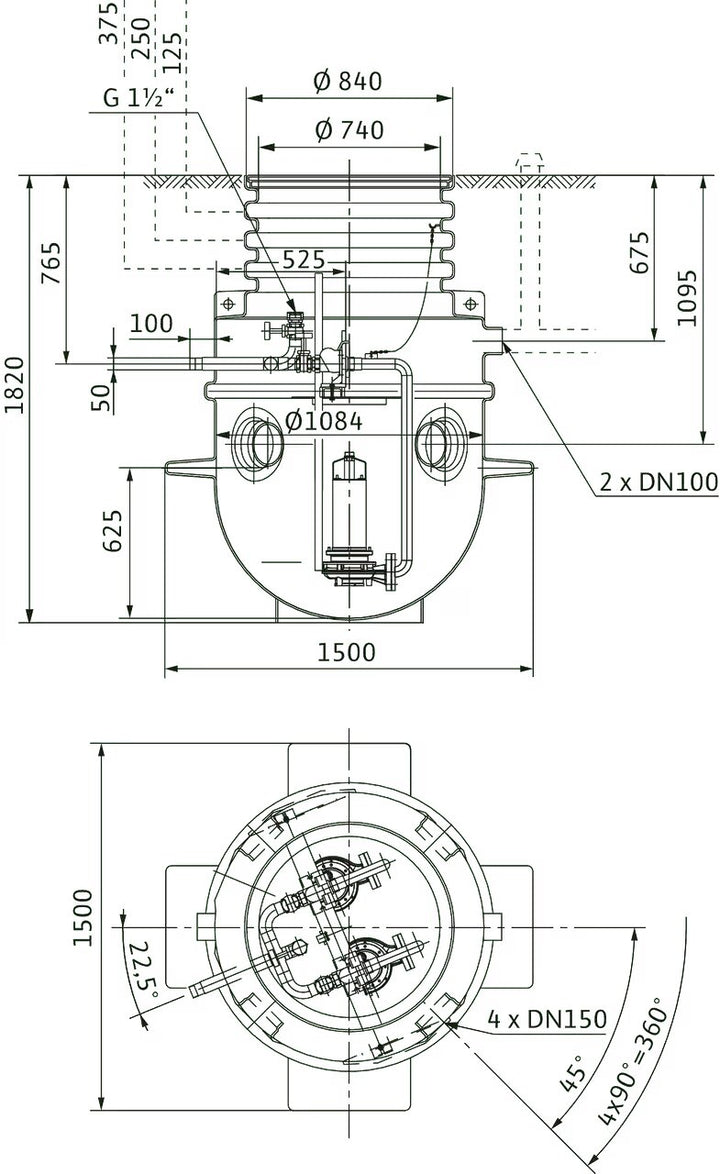 WILO Kunststoffschacht DrainLift WS 1100E/DN50 Art. 2506432
