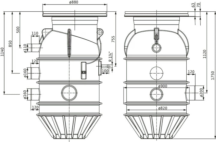 WILO Pumpenschacht Port 800.2-1750-03B Art. 2544205
