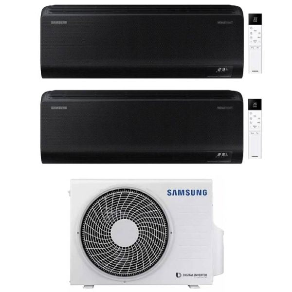 Samsung Klimaanlage WindFree schwarz Dualsplit 9000+9000+AJ050TXJ Inverter R-32 WLAN AJ050TXJ2KG/EU