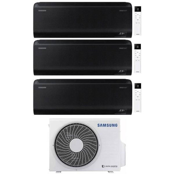 Samsung Klimaanlage WindFree schwarz Trialsplit 9000+9000+12000+AJ052TXJ Inverter R-32 WLAN AJ052TXJ3KG/EU