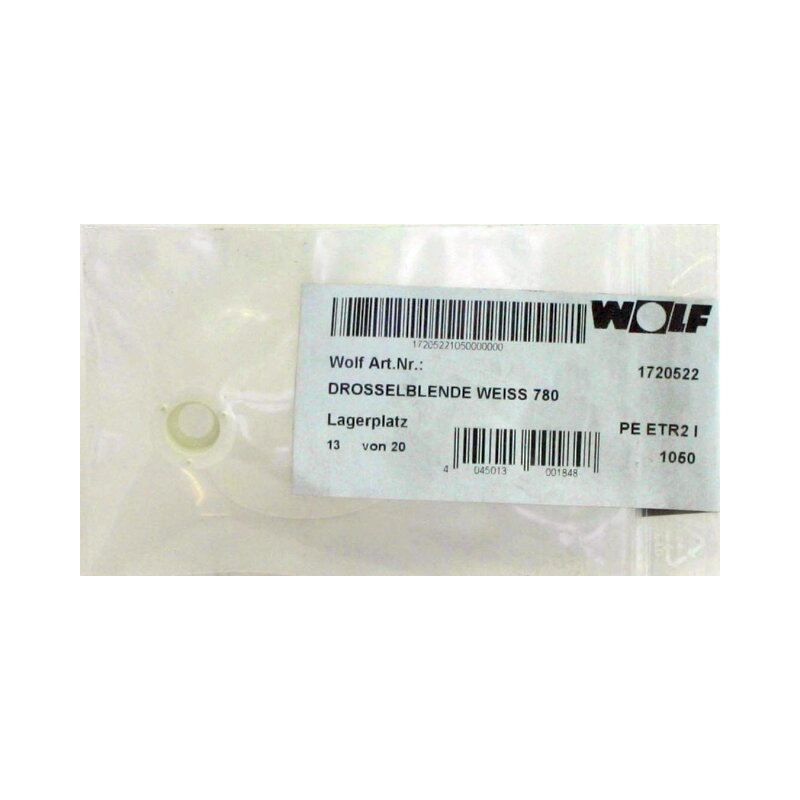 Wolf Gasdrosselblende weiß Erdgas LL, für CGB-35