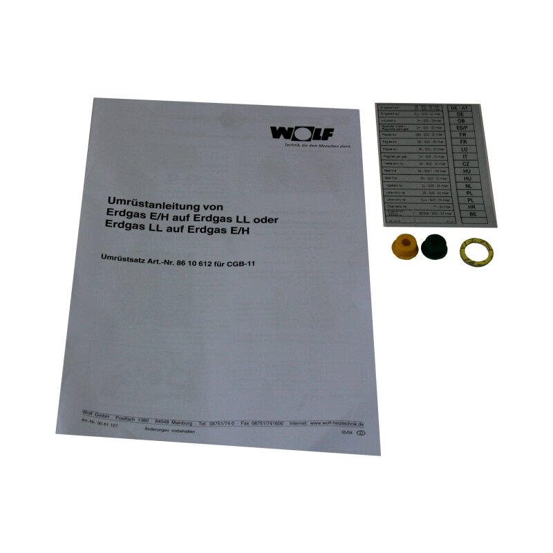 Wolf Umrüstsatz Erdgas E - Ergas LL und umgekehrt, für CGB-11