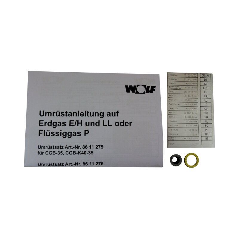 Wolf Umrüstsatz Flüssiggas - Erdgas E/LL und Erdgas E - LL, für CGB-50