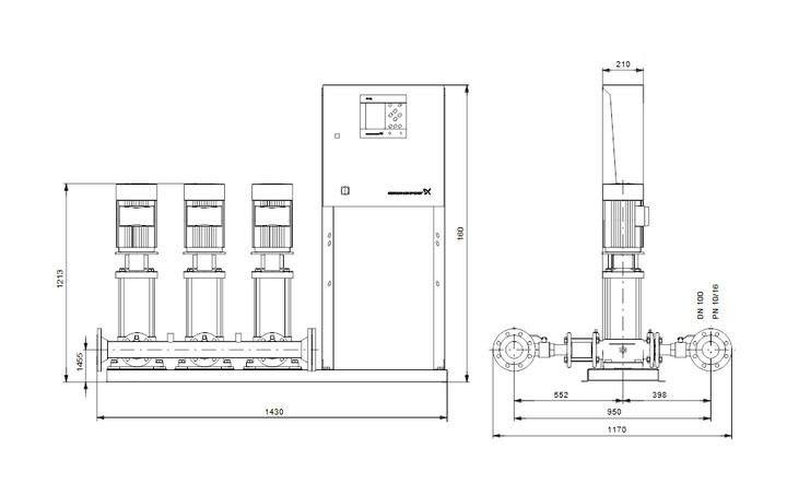 GRUNDFOS Druckerhöhungsanlage Hydro MPC-E 3 CRIE15-9 Art. 91044186