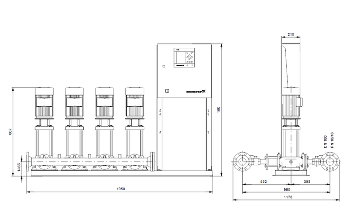 GRUNDFOS Druckerhöhungsanlage Hydro MPC-E 4 CRIE15-3 Art. 91044189