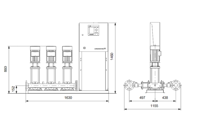 GRUNDFOS Druckerhöhungsanlage Hydro MPC-S 3 CRI 15-3 Art. 91044103