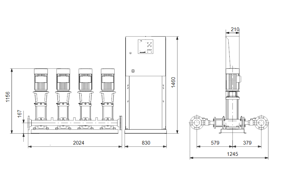 GRUNDFOS Druckerhöhungsanlage Hydro MPC-S 4 CR 32-4 Art. 91044120