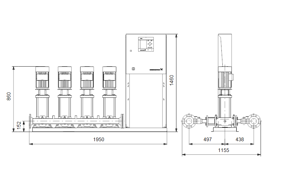 GRUNDFOS Druckerhöhungsanlage Hydro MPC-S 4 CRI 15-3 Art. 91044105