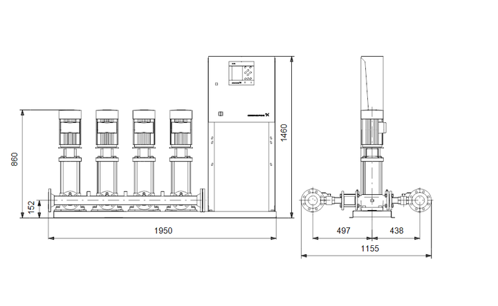 GRUNDFOS Druckerhöhungsanlage Hydro MPC-S 4 CRI 15-3 Art. 91044105