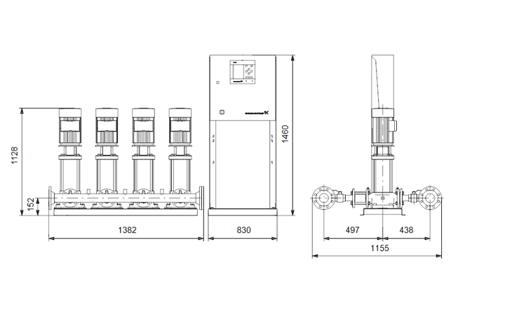 GRUNDFOS Druckerhöhungsanlage Hydro MPC-S 4 CRI 15-7 Art. 91044107