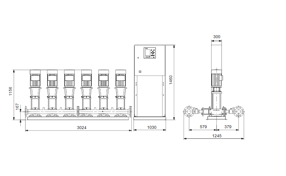 GRUNDFOS Druckerhöhungsanlage Hydro MPC-S 6 CR 32-4 Art. 91044122