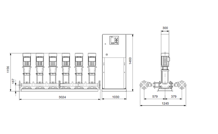 GRUNDFOS Druckerhöhungsanlage Hydro MPC-S 6 CR 32-4 Art. 91044122