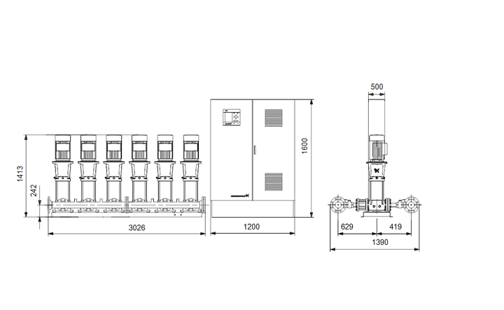 GRUNDFOS Druckerhöhungsanlage Hydro MPC-S 6 CR 45-3 Art. 91044127