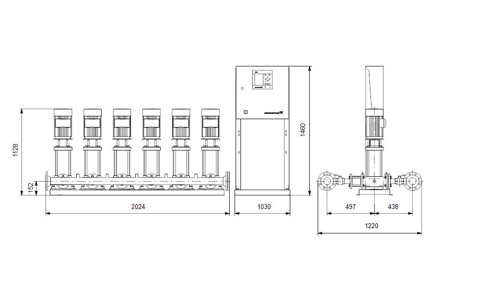 GRUNDFOS Druckerhöhungsanlage Hydro MPC-S 6 CRI 15-7 Art. 91044109