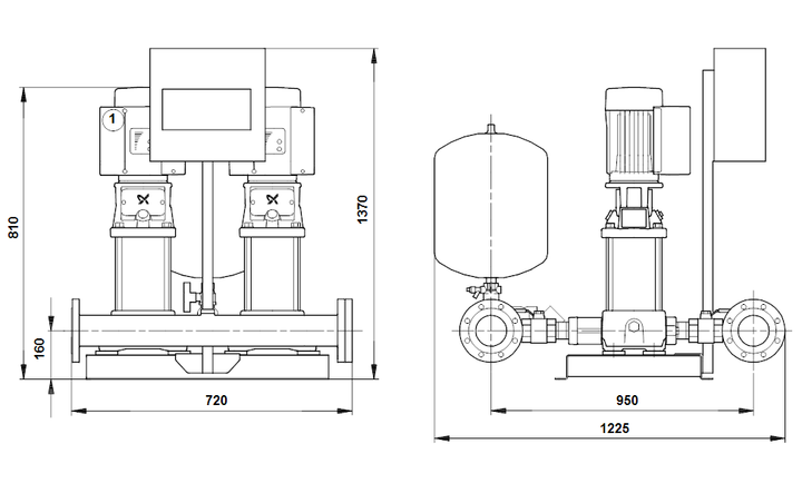 GRUNDFOS Druckerhöhungsanlage HYDRO MULTI-E 2 CRIE 15-2 Art. 96152313