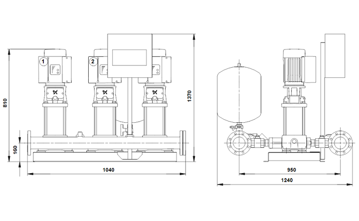 GRUNDFOS Druckerhöhungsanlage HYDRO MULTI-E 3 CRIE 15-2 Art. 96152336