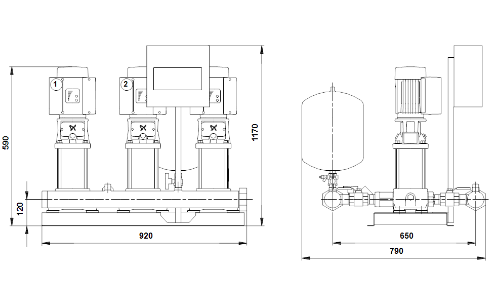 GRUNDFOS Druckerhöhungsanlage HYDRO MULTI-E 3 CRIE 3-7 Art. 96152325