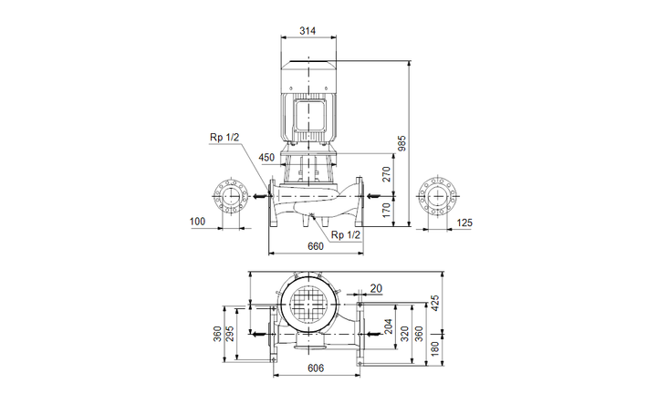 GRUNDFOS Einstufige Inlinepumpe TP 100-320/4 A-F-A-DBUE Art. 96162082