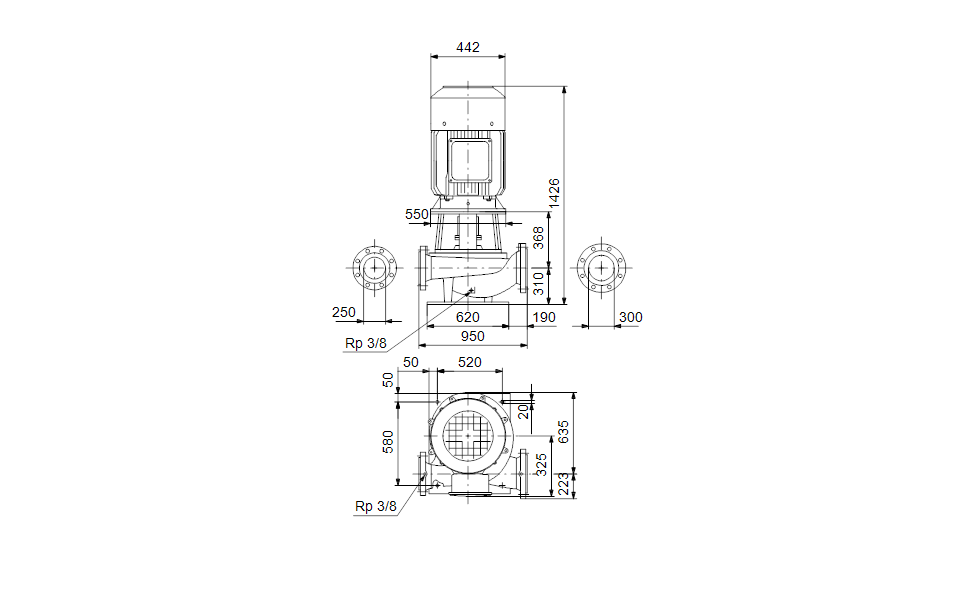 GRUNDFOS Einstufige Inlinepumpe TP 250-280/4 A-F-A-GQQE Art. 96162307
