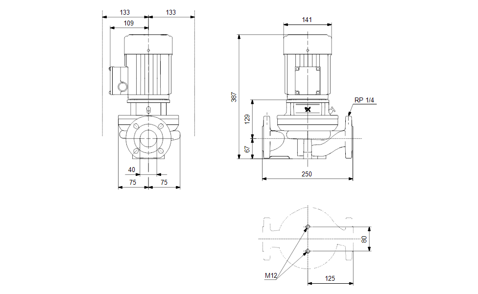 GRUNDFOS Einstufige Inlinepumpe TP 40-120/2 B A-F-Z-BUBE Art. 96401973