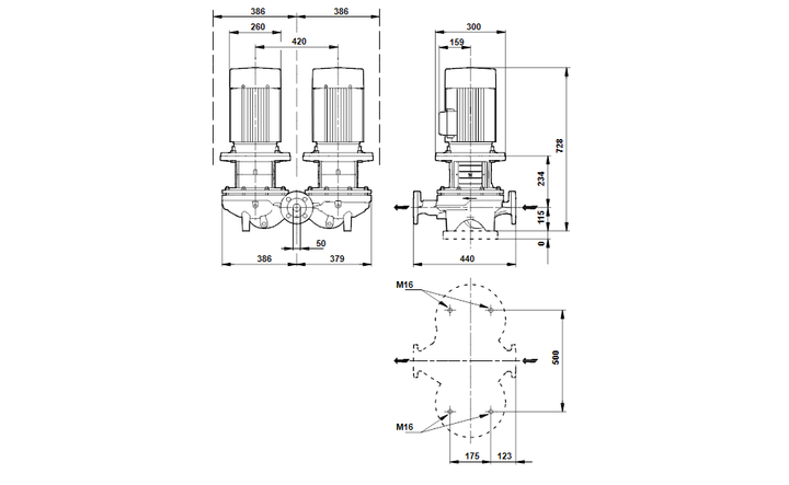 GRUNDFOS Einstufige Inlinepumpe TPD 50-440/2 A-F-A-BAQE Art. 96087235