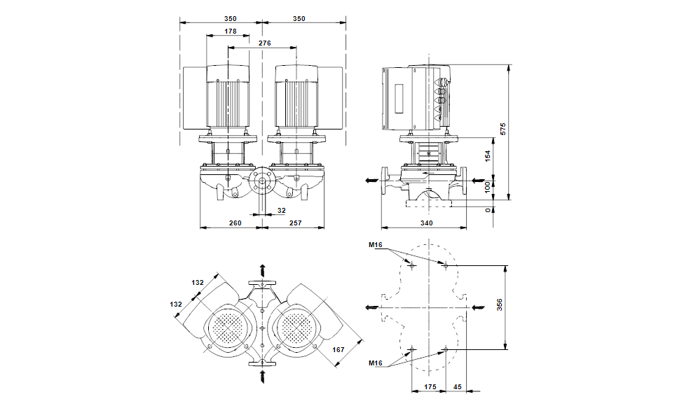 GRUNDFOS Einstufige Inlinepumpe TPED 32-200/2 A-F-A-GQQE Art. 96276116