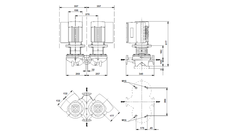 GRUNDFOS Einstufige Inlinepumpe TPED 32-380/2 A-F-A-GQQE Art. 96096318