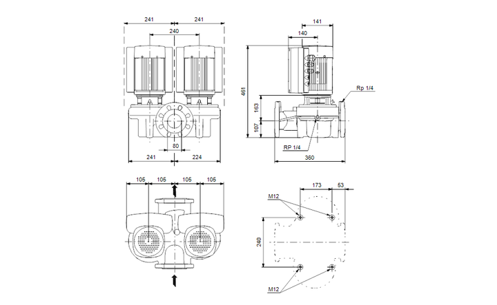 GRUNDFOS Einstufige Inlinepumpe TPED 80-30/4 A-F-A-RUUE Art. 96540843