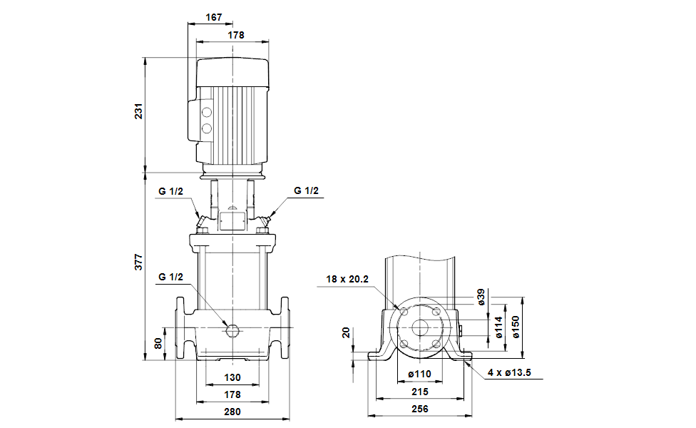 GRUNDFOS Mehrstufige Inlinepumpe CRE 10-3 Art. 96512514