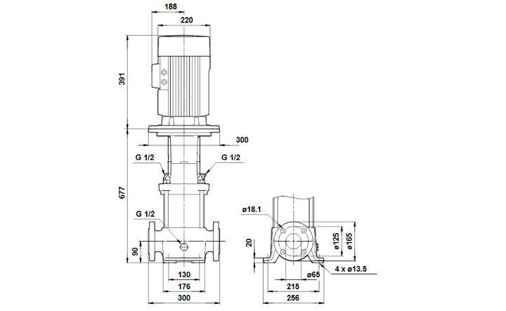 GRUNDFOS Mehrstufige Inlinepumpe CRE 15-7 Art. 96512710