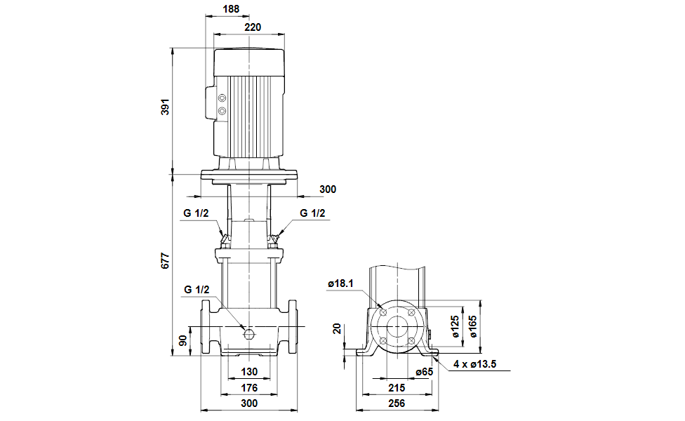 GRUNDFOS Mehrstufige Inlinepumpe CRE 15-7 Art. 96512764
