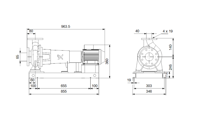 GRUNDFOS Normpumpe NK 40-125/139 Art. 96593337