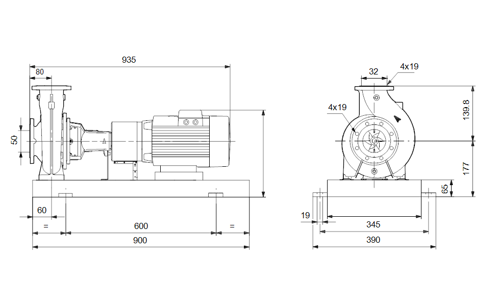 GRUNDFOS Normpumpe NKE 32-125/142 Art. 96600266