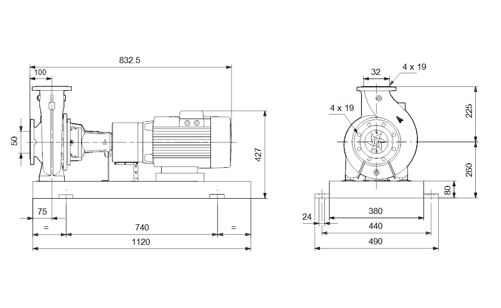 GRUNDFOS Normpumpe NKE 32-250/206 Art. 95108548