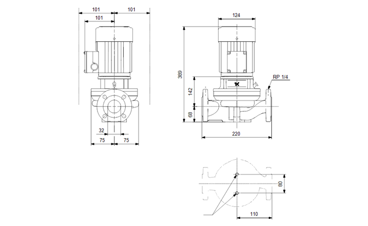 GRUNDFOS Einstufige Inlinepumpe TP 32-30/4 A-F-A-BUBE Art. 96401746
