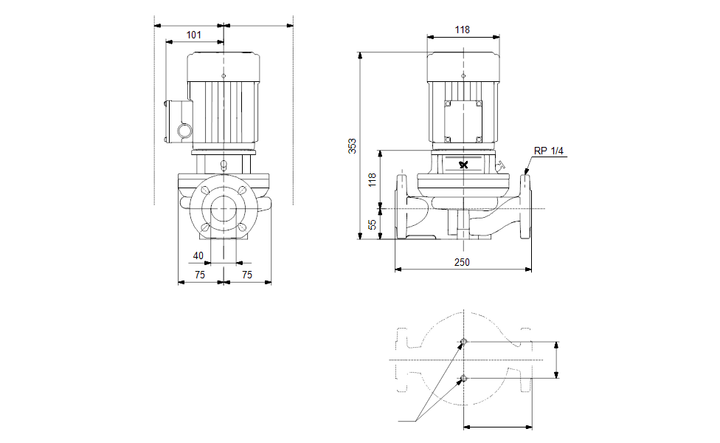 GRUNDFOS Einstufige Inlinepumpe TP 40-90/2 A-F-A-BUBE Art. 96408480