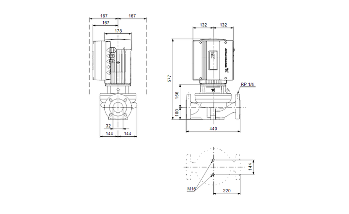 GRUNDFOS Einstufige Inlinepumpe TPE 32-120/4-S A-F-A-BAQE Art. 96375253