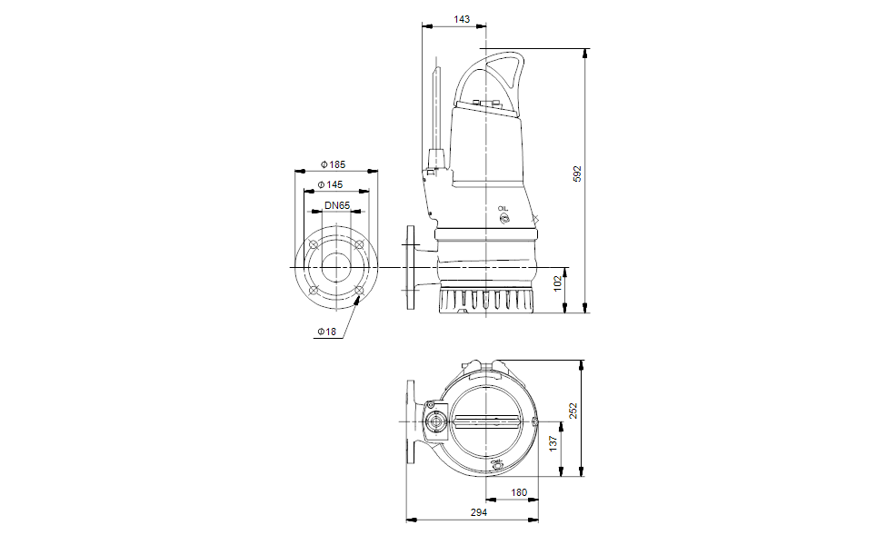 GRUNDFOS Tauchmotorpumpe DP10.65.26.A.2.50B Nr. 96106544