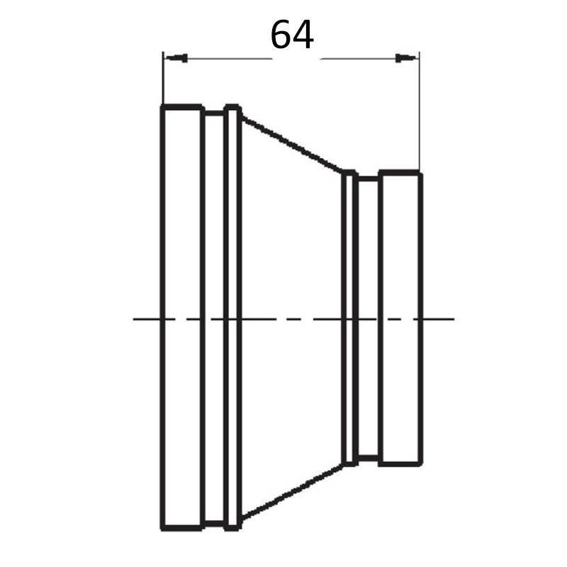 Ziggiotto Gerillte konzentrische Reduzierung 2x1 1/2 Zoll 50x40 mm B0240060048