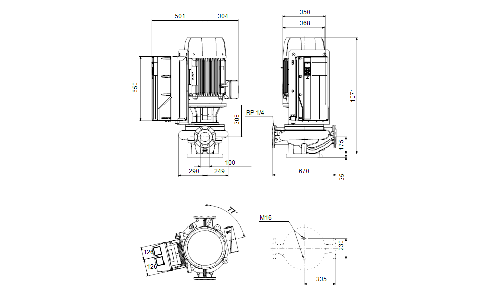 GRUNDFOS Einstufige Inlinepumpe TPE 100-410/4 NC-A-F-A-BQQE-QW3 Art. 99473964