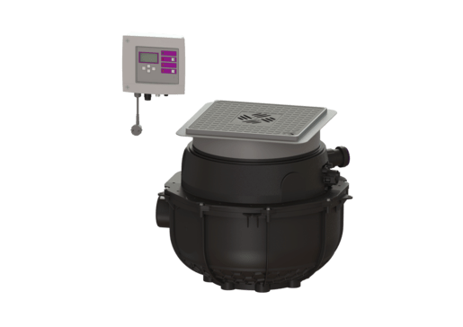 Hebeanlage Aqualift S Compact Tronic, GTF 500, resistant, Bodenplatte – Kessel