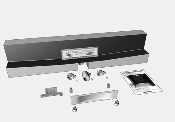 KESSEL Einbauboard 900 mit Wandablauf Scada Grundkörper LED blau und Ablaufblende (Wave)