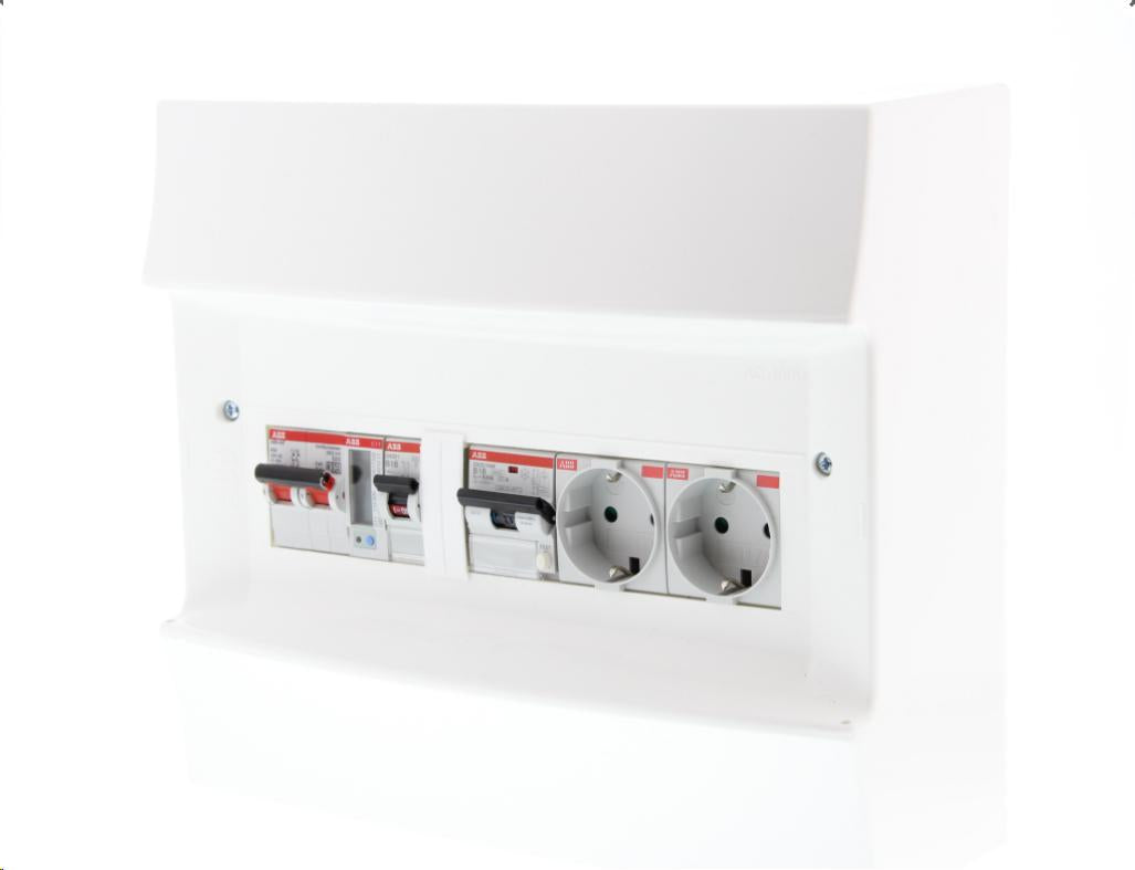 ABB Verteiler PV-Wechselrichter 1x Leitungsschutzschalter B16A 1x Kombi Größe 16A/0,03 + 2 WCD