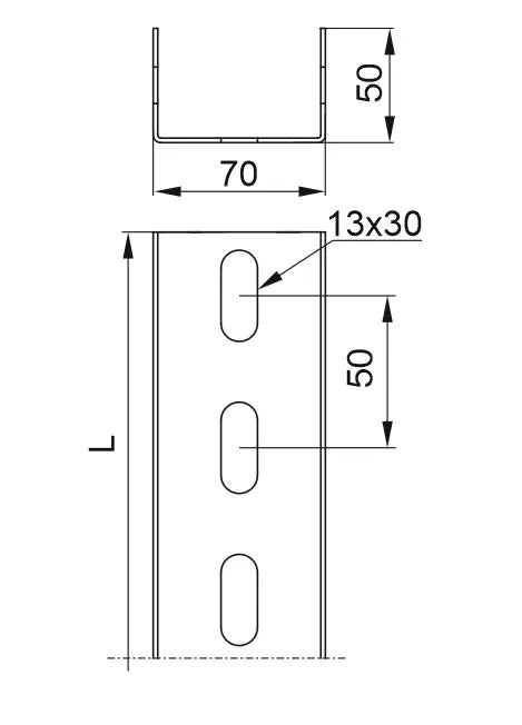 Baks U-Profil CT70H50/2MC