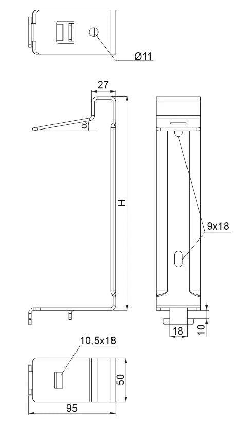 Baks Paneelhalter oben UPGC15MC