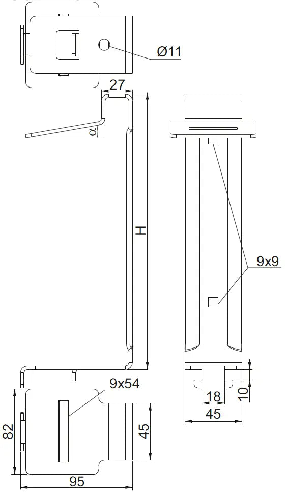 Baks Paneelhalter oben UPGC20NMC