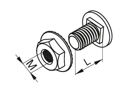 Baks Pilzschraube + Zahnmutter  (Pkl.) SGKFM10x20PV